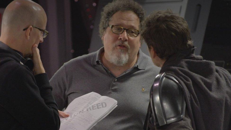 Jon Favreau on the set of The Mandalorian.