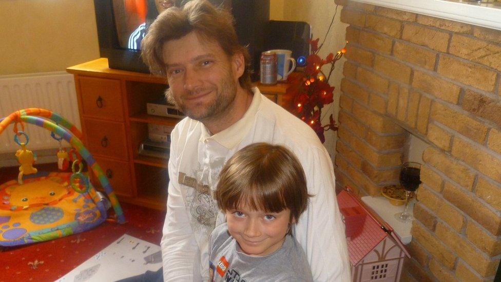 Paul with eldest son Rayph, taken about a month before Paul died