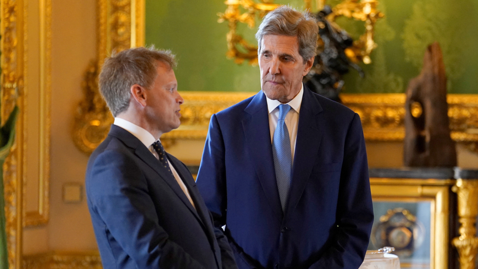 US Climate Envoy John Kerry and UK Energy Security and Net Zero Secretary Grant Shapps