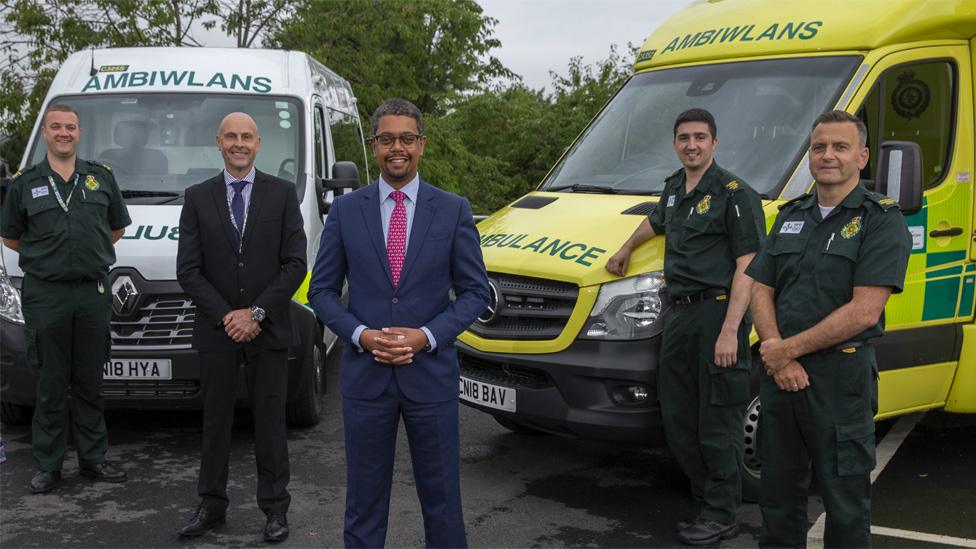 New ambulances with Vaughan Gething