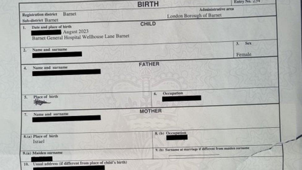 Birth certificate allegedly defaced