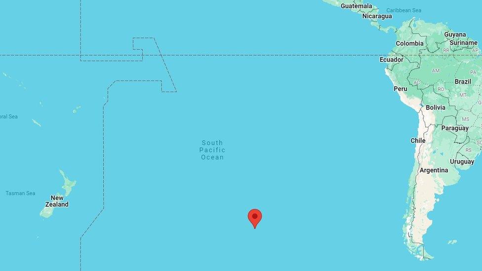 Point Nemo in the South Pacific Ocean