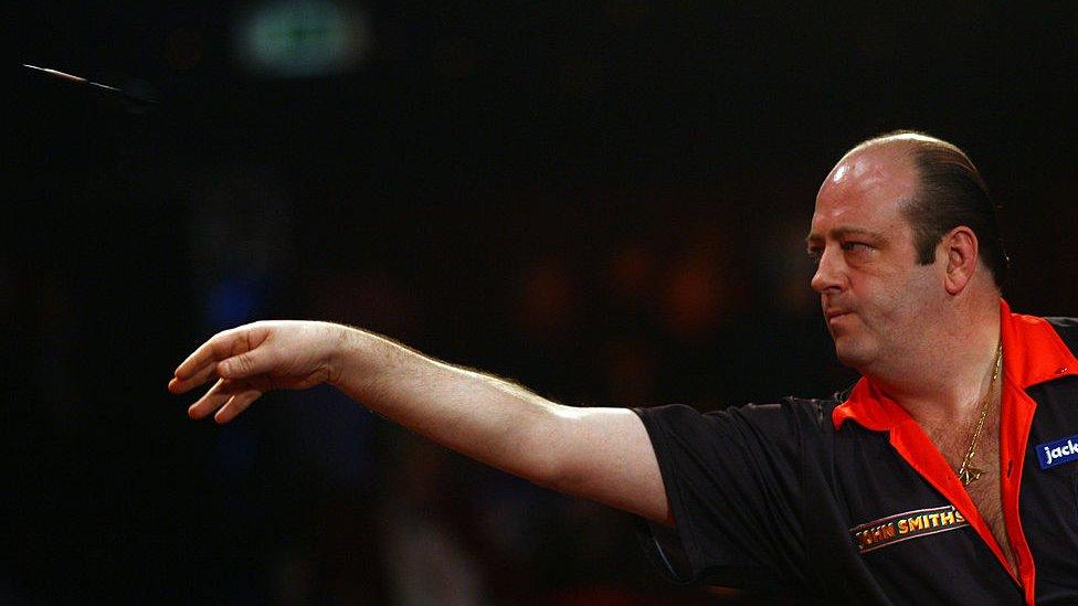 Ted Hankey of England in action during The Lakeside World Darts Championships Semi Final match at Lakeside on January 10, 2009 in Frimley, England