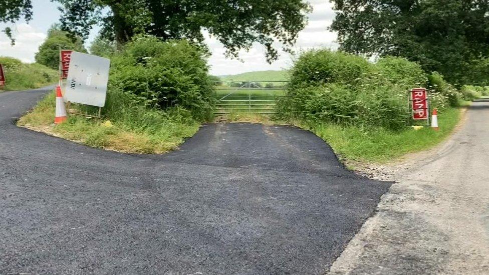 The resurfaced road