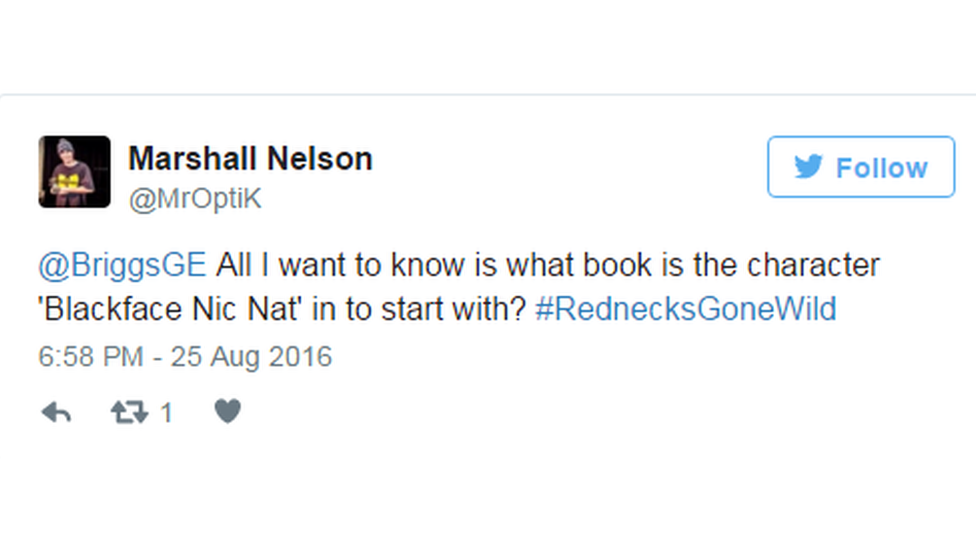 "All I want to know is what book is the character blackface Nic Nac in to start with?"