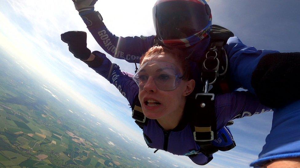 Lucy Ryan taking part in a skydive