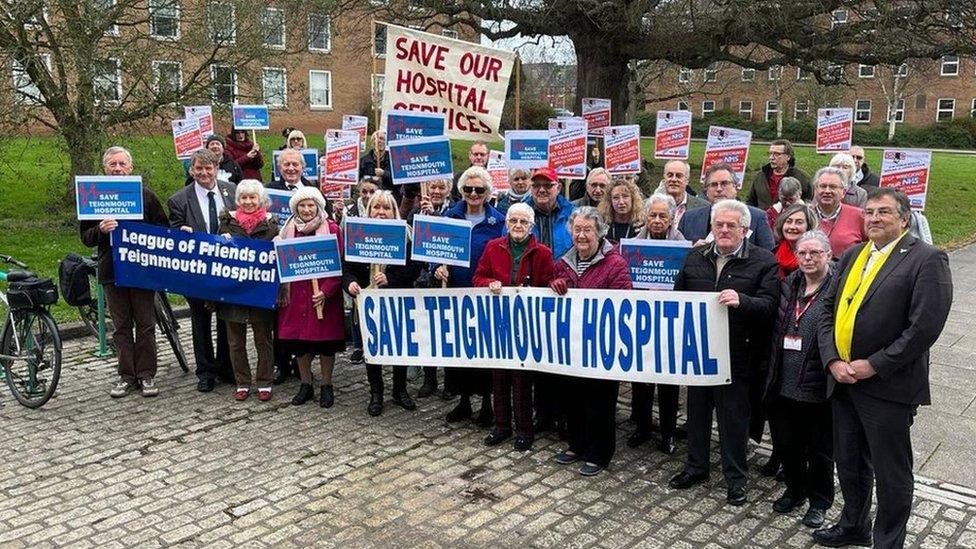 Protesters outside Devon County Council