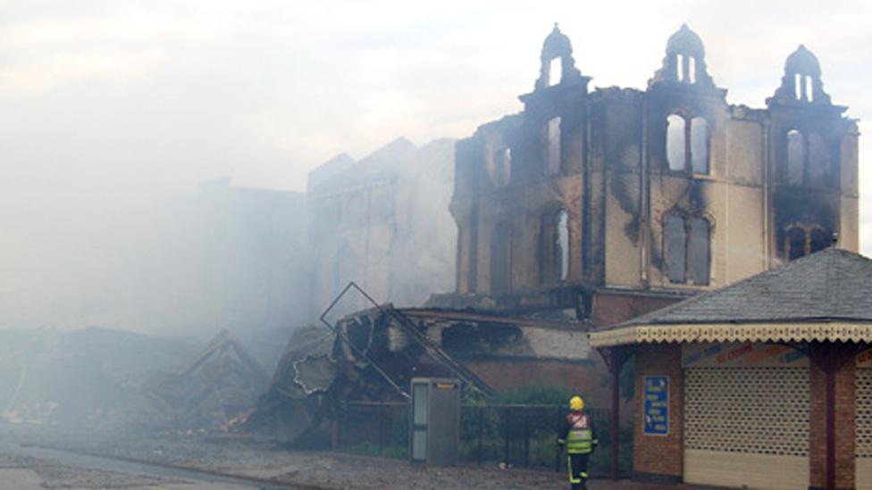 Smoking building remains