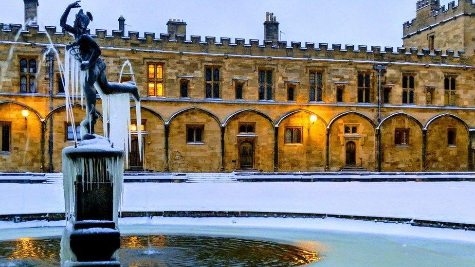 Icicles at Christ Church college