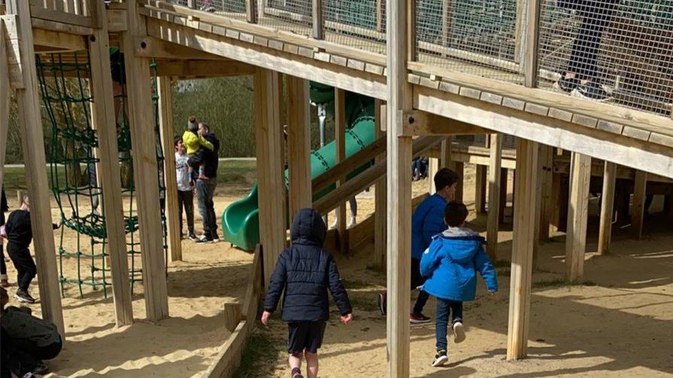 Adventure playground at Stanwick Lakes, Northamptonshire