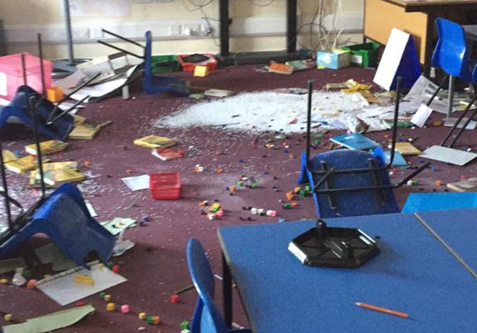 Damaged classroom