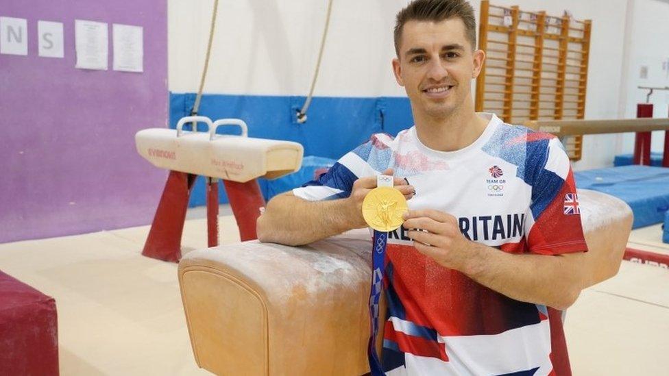 Olympic Gold medal gymnast Max Whitlock at South Essex Gymnastics Club in Basildon where he trains