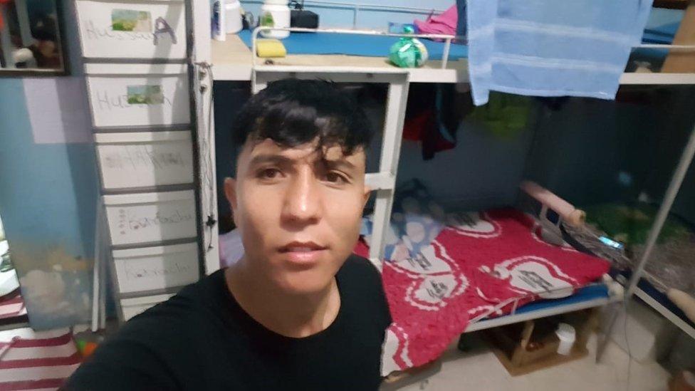 Shams Erfan in his refugee accommodation in Indonesia in 2019