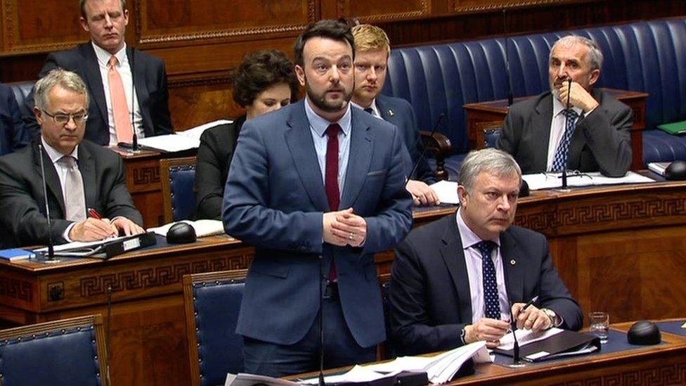 Colum Eastwood in Stormont chamber