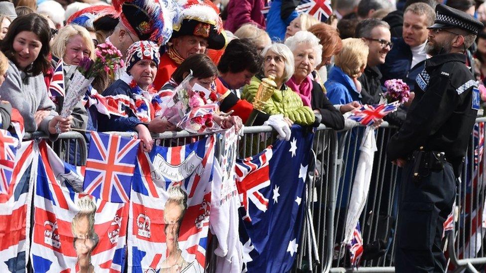 Well-wishers in Windsor