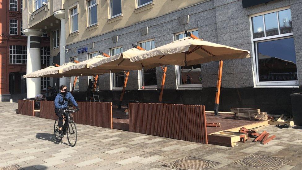 Cyclist in Moscow