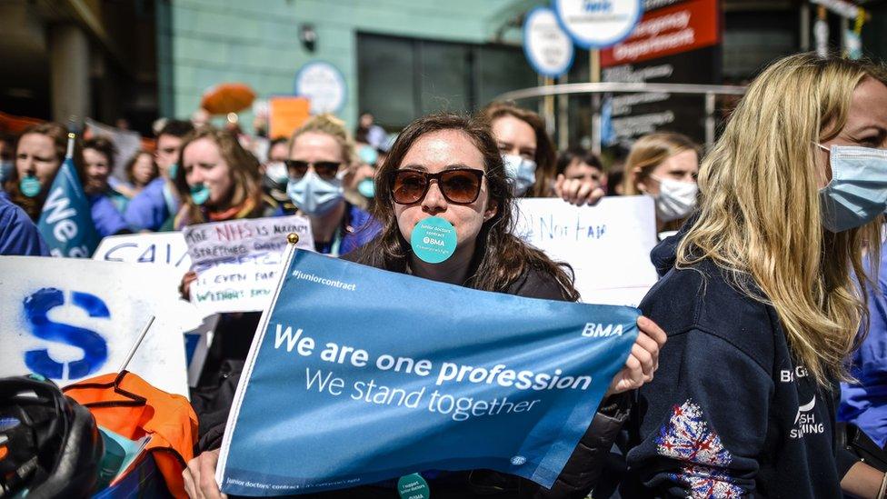 Junior doctors protesting during this year's dispute