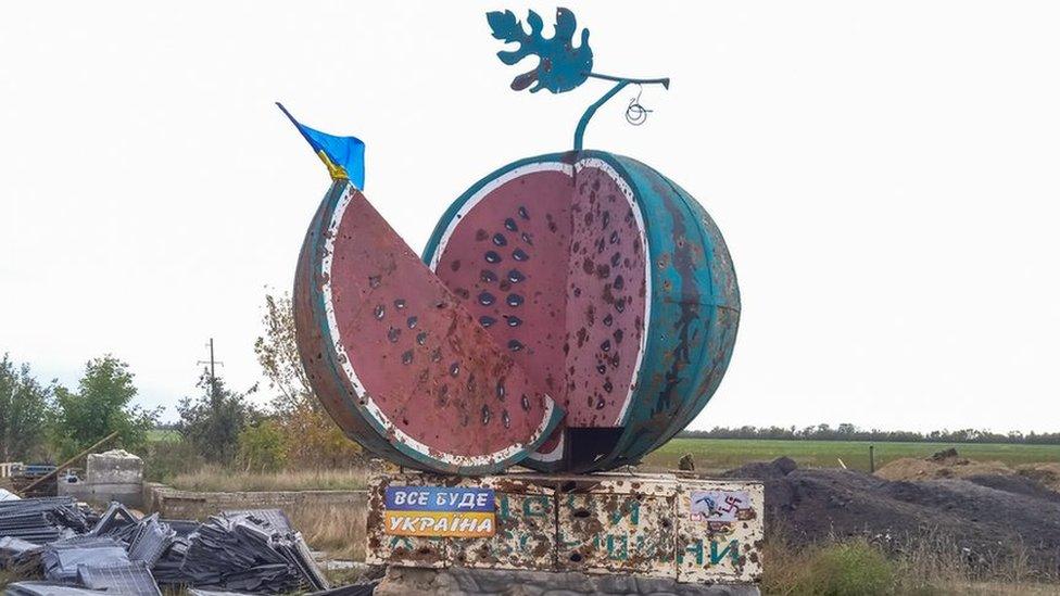 A watermelon monument