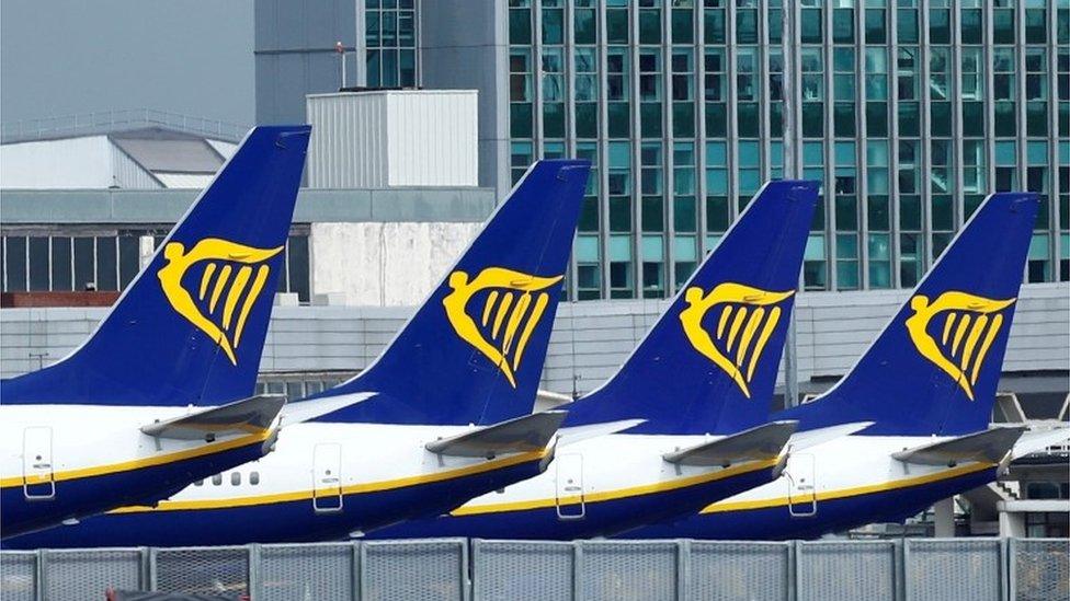 Ryanair plane tailfins