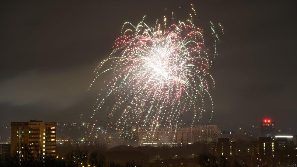 Fireworks in Newcastle on New Year's Eve 2020