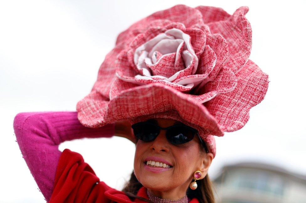 A racegoer during Ladies Day of the 2019 Cheltenham Festival at Cheltenham Racecourse