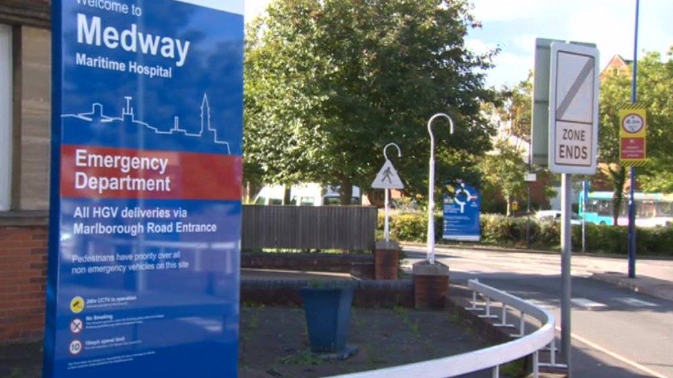 Medway Maritime Hospital sign