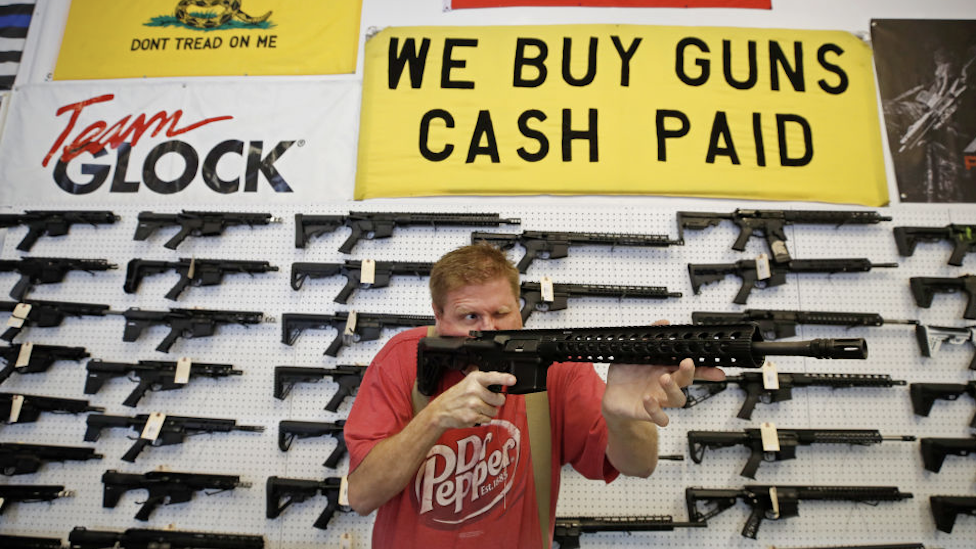 Man at gun shop