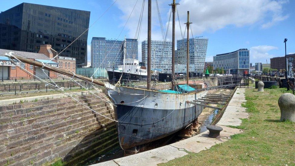 The De Wadden, a three-masted schooner