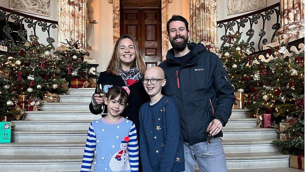 Cameron pictured with her sister Soraya, mum Victoria and dad Alex