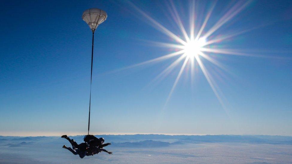 File photo of a skydiver in clear skies