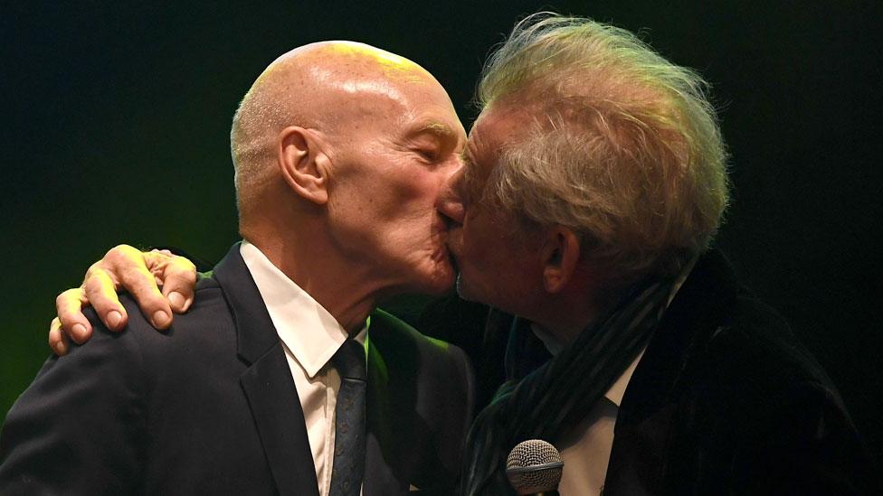 Sir Ian McKellen with Sir Patrick Stewart