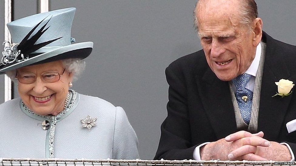 The Queen and Duke of Edinburgh at the Derby in 2015