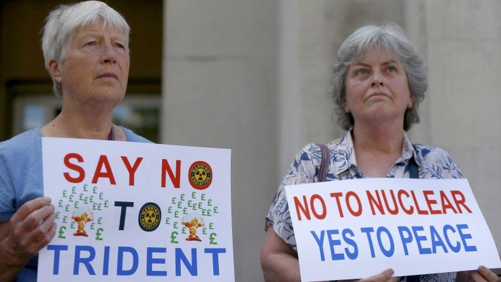 people campaigning against Trident