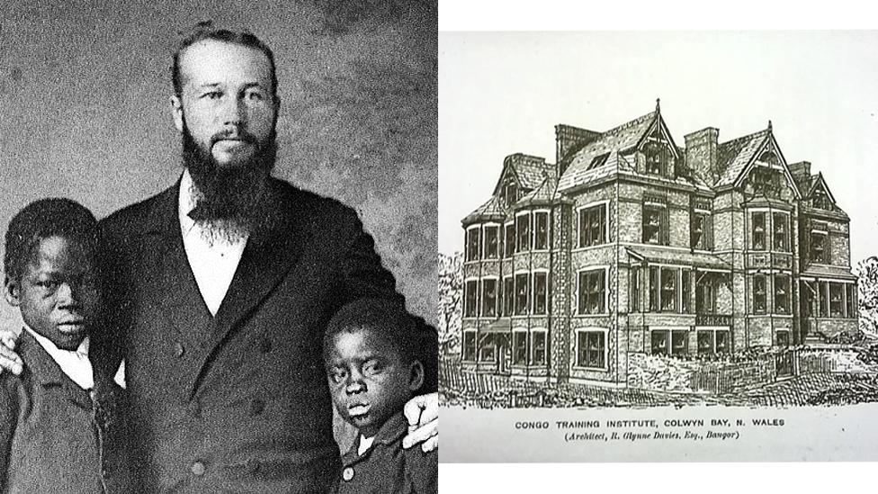 Reverend Hughes with Nkansa and Kinkasa; an illustration of the Institute in its heyday