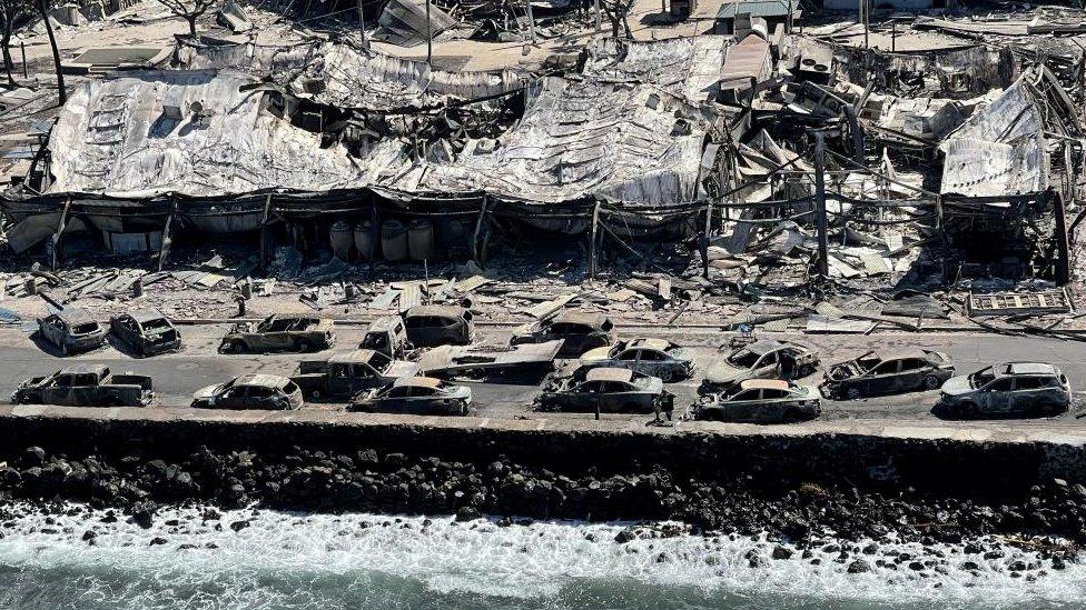 Burned out cars on Maui