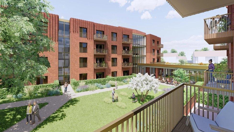 Architects’ images of the proposed development in Camberley