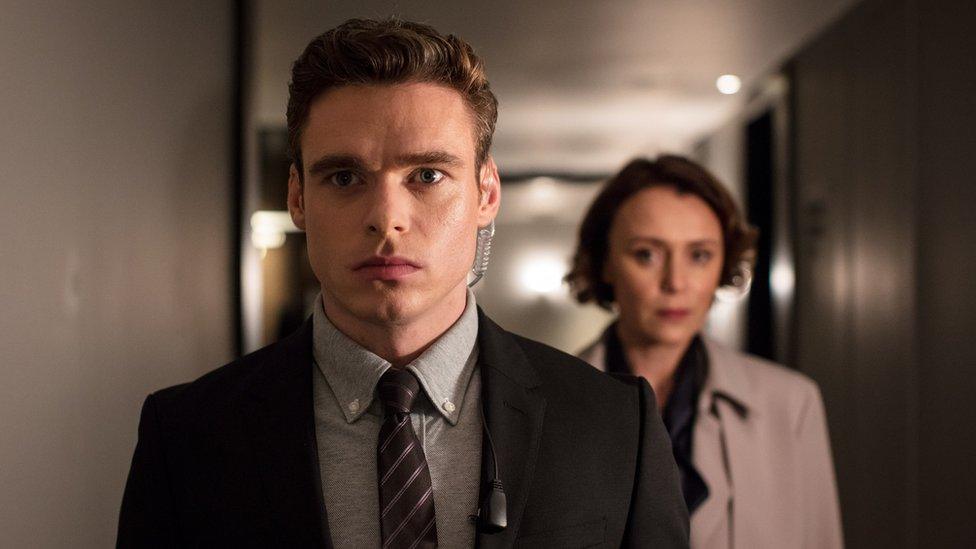 David Budd (Richard Madden), Julia Montague (Keeley Hawes) in the BBC One drama, Bodyguard