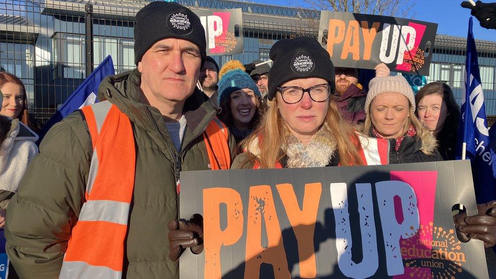 Teachers striking