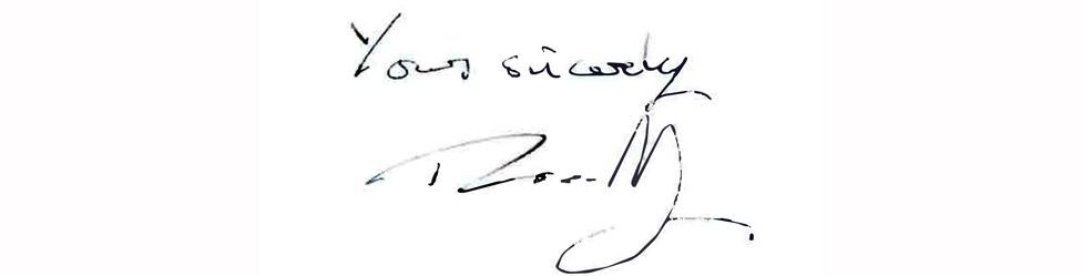 Theresa May's signature