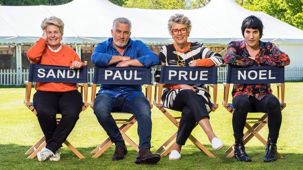 Bake Off Sandi, Paul, Prue, Noel
