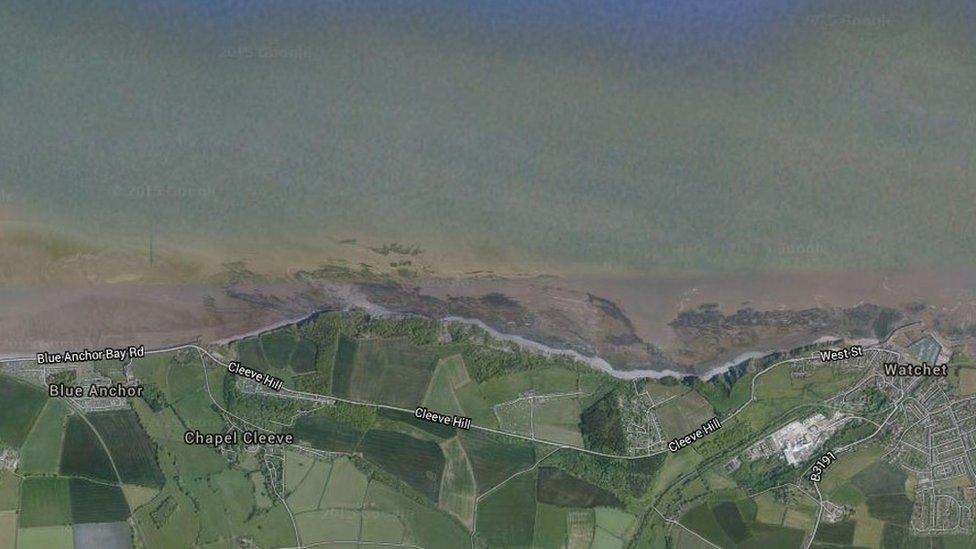 Aerial view of Watchet and Blue Anchor