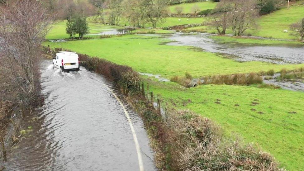 The main road between Bovey Tracey and Moretonhampstead