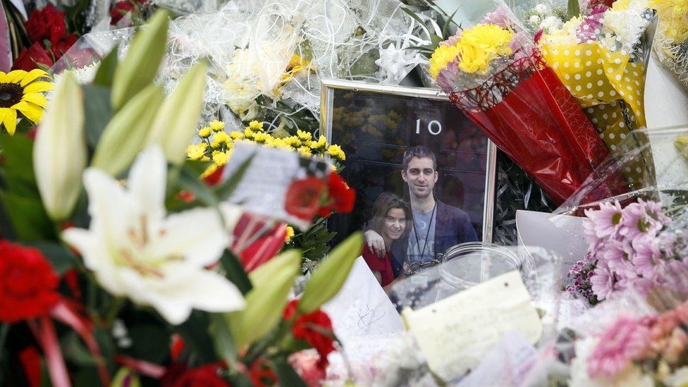 Floral tributes in Birstall, West Yorkshire, after Labour MP Jo Cox was shot and stabbed to death in the street outside her constituency advice surgery.