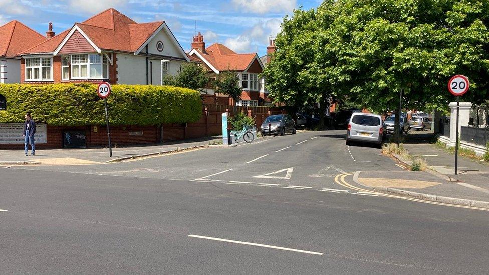 New Church Road and the Pembroke Gradens junction in Hove