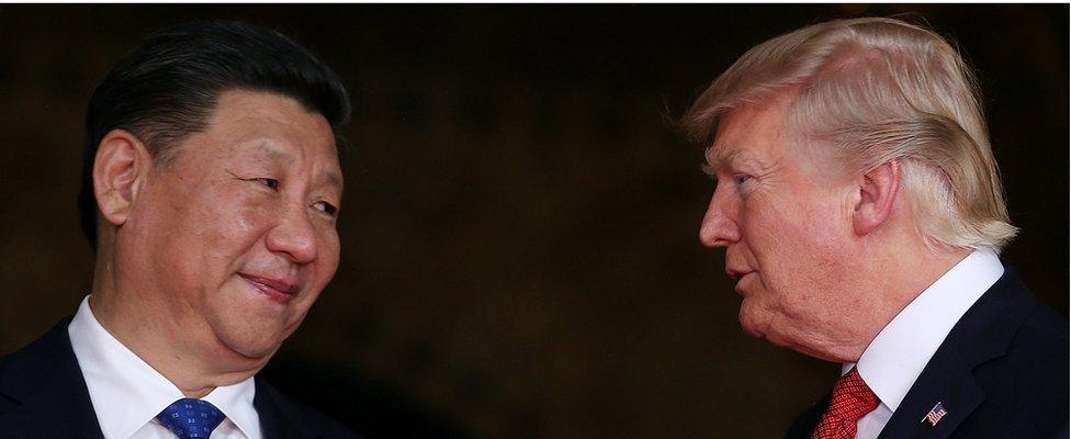 US President Donald Trump and Chinese President Xi Jinping at Mar-a-Lago in Palm Beach, Florida, USA, 6 April 2017.