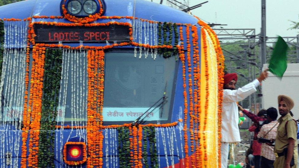 A Ladies Special train in New Delhi in 2009