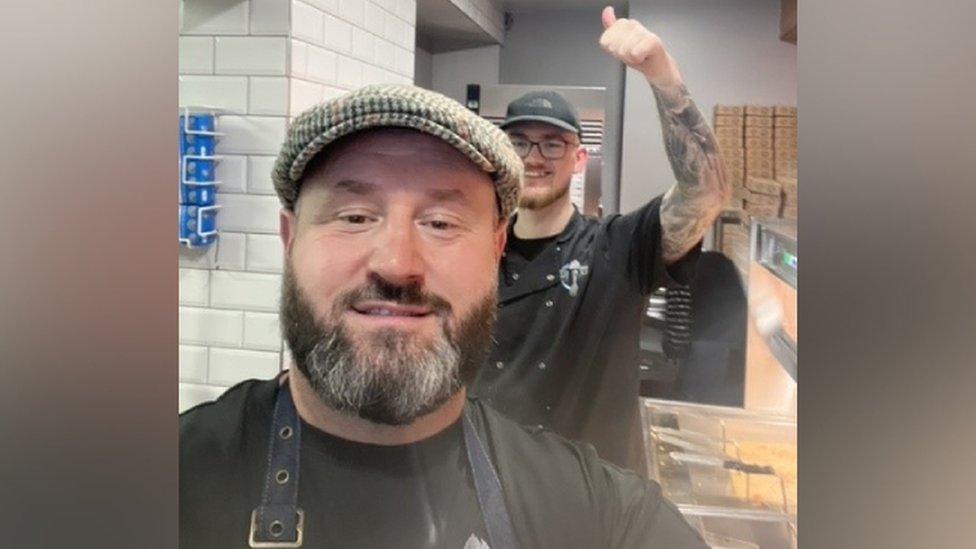 Headteacher Lee Humphreys dons his apron on the weekends to work in his chip shop