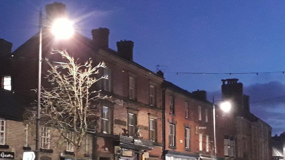 Street lights in Llanidloes, Powys