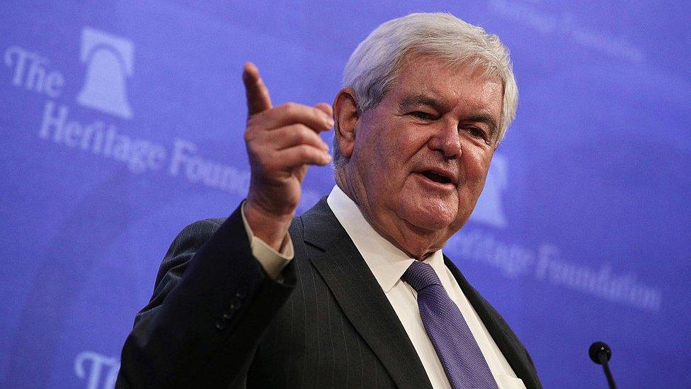 Former U.S. Speaker of the House Newt Gingrich (R-GA) speaks during a discussion at the Heritage Foundation December 13, 2016 in Washington,