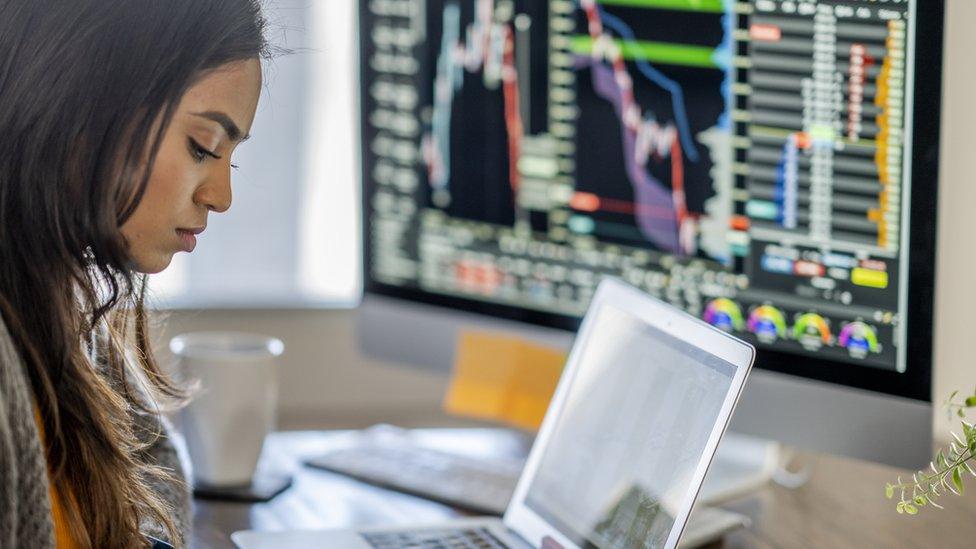 Stock image of financial market trader